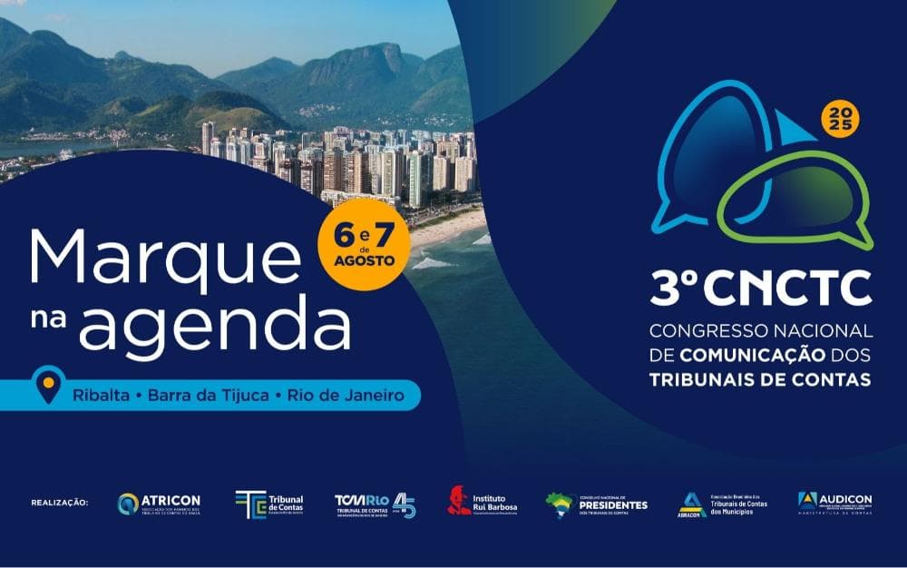 Congresso de Comunicação dos TCs será nos dias 6 e 7 de agosto, no Rio. Confira a programação!